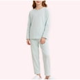 thumbnail image 4 of xaoyunyn Girls 2 Piece Basic Homewear Outfits Casual Solid Color Round Neck Long Sleeve Top and Pant Set 7-15 Years, 4 of 6