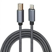 WORLDBOYU Lightning to MIDI Cable USB OTG Type B Cable for Select iPhone, iPad Models for Midi Controller, Electronic Music Instrument, Midi Keyboard, Recording Audio Interface, USB Microphone (6FT)