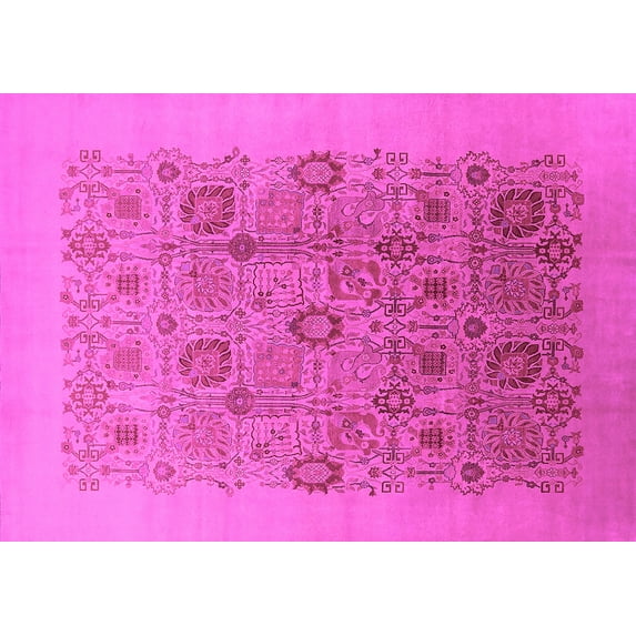 Ahgly Company Indoor Rectangle Oriental Pink Industrial Area Rugs, 3' x 5'