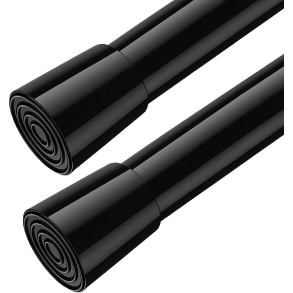 MKEUDQ-Spring Tension Curtain Rods Small Tension Rod Adjustable Curtain Rod No Drilling for Window (Black, 18" to 28"-2Pack)