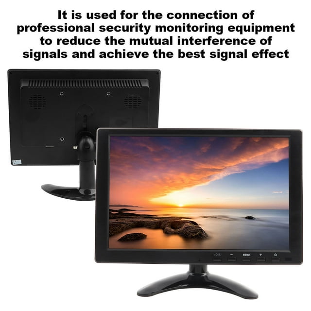 Portable 10.1 Inch , 10inch 1024x600 HD Computer Display, 16:9 HD MI Screen, AV VGA HD MI Input, Small For PC Laptop Pi, Built In Speakers