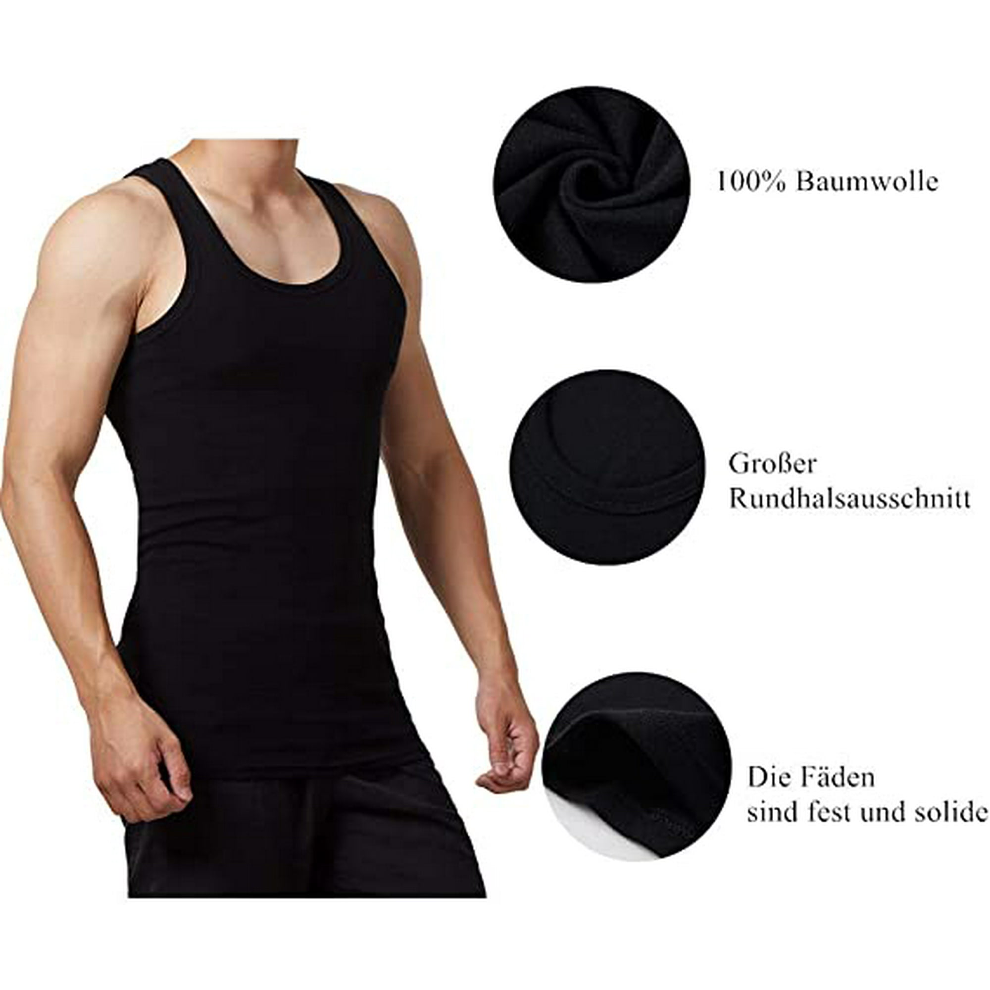 Debardeurs Xizioo5 Pack Homme 100 Coton Lingerie Debardeur Noir 5 XL