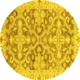 thumbnail image 1 of Ahgly Company Indoor Round Oriental Yellow Traditional Area Rugs, 4' Round, 1 of 4