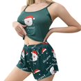 thumbnail image 1 of Gibobby Conjunto de camisola sexy con estampado navideño para mujer, conjunto de pantalones cortos, lencería, pijamas (Verde, XL), 1 of 5