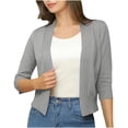 thumbnail image 2 of Rciityk Women's Cardigan Sweaters Lightweight 3/4 Sleeve Knit Cropped Cardigans Trendy Open Front Short Shrugs, Size S-XXL, 2 of 8