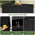 thumbnail image 5 of Uforic 260 Gallon Extra Large Outdoor Deck Box, Double-Wall Resin Storage Box with Flexible Divider, Lockable,‎ Weatherproof, Black, 5 of 9