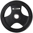 thumbnail image 2 of HolaHatha 45-Pound Olympic Rubber Coated Weight Plate with Handle, Black, 2 of 11