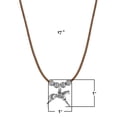 thumbnail image 6 of Sterling Silver Brown Genuine Leather Horse Pendant Necklace, 17-20 Inches, 6 of 7