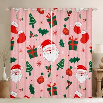 Castle Fairy Kids Santa Claus Black Out Curtains,Xmas Gifts Curtains Pack of 2 (42x63 Each),Merry Christmas Bedroom Curtains,Breathable Home Decor