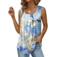 thumbnail image 2 of LYXSSBYX Womens Tank Tops Plus Size Clearance Women's Fashion Printed Vest Round-Neck Loose Sleeveless T-Shirt Pullover Tops, 2 of 5
