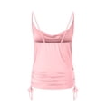 thumbnail image 4 of JGGSPWM Women Solid Essential Spaghetti Strap V Neck Camisole Sleeveless Slim Sexy Crop Top Side Drawstring Casual Tank Tops Pink L, 4 of 4