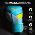 thumbnail image 3 of Hayabusa T3 Boxing Gloves for Men and Women Wrist and Knuckle Protection, Dual-X Hook and Loop Closure, Splinted Wrist Support, 5 Layer Foam Knuckle Padding - Blue/Yellow, 18oz, 3 of 6