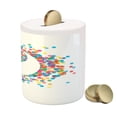 thumbnail image 3 of Ying Yang Piggy Bank, Rainbow Color Effect Graphic Design on Ying Yang Sign Themed Peace, Ceramic Coin Bank Money Box for Cash Saving, 3.6" X 3.2", Multicolor, by Ambesonne, 3 of 4