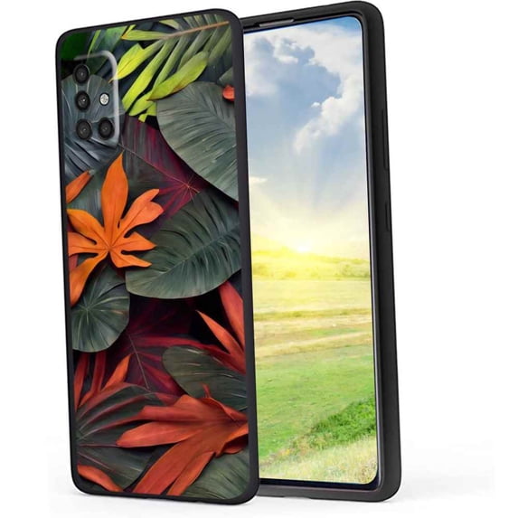 Tropical-Leaves-338 Phone Case, Degined for Samsung Galaxy A51 4G Case Men Women, Flexible Silicone Shockproof Case for Samsung Galaxy A51 4G