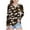 Brown-05, variant on Ugoldhm Girls Long Sleeve Tees Camouflage Print V Neck Casual Tops Fall Long Sleeve Kids Shirts
