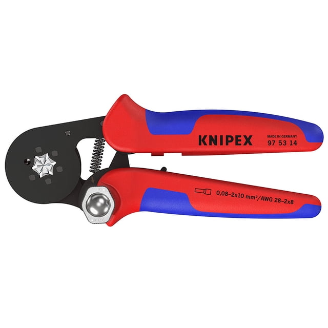 KNIPEX 97 53 14 Pinza autoajustable para ponchar terminales ferrul de acceso lateral Con fundas en dos componentes bruñido 180 mm