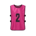 thumbnail image 2 of 12-Piece Adult Team Training Pinnies Set: 6 Fluorescent Green & 6 Pink Mesh Vests with Clear Front/Back Numbers - Breathable, Absorbent Polyester for Football, Basketball, Volleyball & Team Sports -, 2 of 6