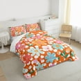 thumbnail image 3 of Manfei Colorful Flowers Full Size Comforter Sets 3-Piece for Teens Adults,Orange Polka Dots Bedding Comforter Set,Chic Floral Blossoms Lightweight Bedding Sets,Lightweight Room Decor,Reversible, 3 of 8