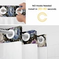 thumbnail image 2 of Spring Flowers No Hooks Shower Curtain with Snap-in Liner Blue Purple White Rose Floral Plant Black Shower Curtains for Bathroom, Waterproof, Easy Install, Washable 72"x78", 2 of 9