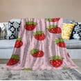 thumbnail image 2 of Nawypu Cute Strawberry Dot Pattern Blanket, Soft Blankets Flannel Bed Throw Cozy Lightweight Plush Gifts for Women Girls Kids Sofa Couch Bedroom Living Rooms Warm All Season, Home Decor, 2 of 6