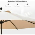 thumbnail image 4 of PURPLE LEAF 11' Round Patio Market Umbrella Outdoor Table Sun Umbrellas with Crank 8 Aluminum Sturdy Ribs for Pool Deck Backyard Beach Beige, 4 of 8