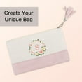 thumbnail image 5 of Muka 2 Pack Cosmetic Bag with Tasseled Zipper Pull, Linen Makeup Bag with Gold PU Leather, 5 of 7