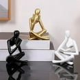 thumbnail image 6 of Thinkers Sculptures,White Resin Statue Reading Ornament,Thinkers Sculpture Decoration, Modern Book Decor B, 6 of 6