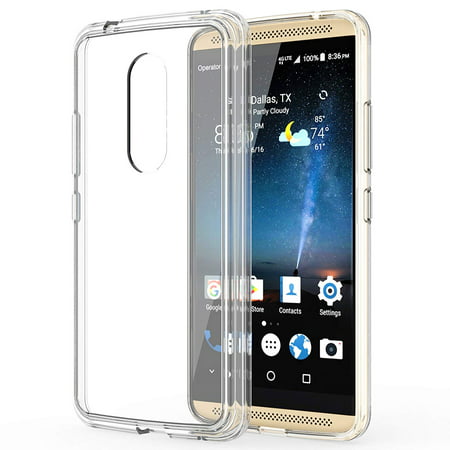 ZTE Axon 7 Case, TownShop Ultra Slim Hybrid Clear Soft TPU Side and Clear Hard Acrylic Back Panel Scratch Resistant for ZTE Axon