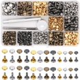 thumbnail image 1 of ZECATL 480 Sets Leather Rivets, 3 Sizes 4 Colors Double Cap Rivet Tubular Metal Studs with Setting Tools for DIY Leather Craft, Clothes, Shoes, Bags, Belts Repair Decoration, 1 of 7