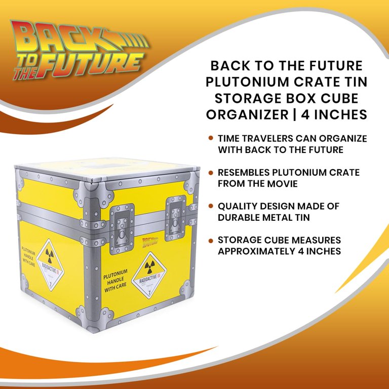 Back to the Future Plutonium Crate Tin Storage Box Cube Organizer