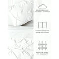 thumbnail image 4 of Comfort Canopy - 3 Piece White Pinch Pleated Duvet Cover Set with Shams for Twin Size Bedding, 4 of 10