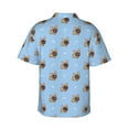 thumbnail image 3 of Daiia Brown French Bulldog Hawaiian Shirt for Men Gentle Cotton Regular Short Sleeve Casual-Large, 3 of 9