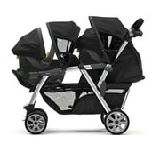 Chicco Cortina Together Double Stroller for Infants and Toddlers - Minerale (Black/Silver), New
