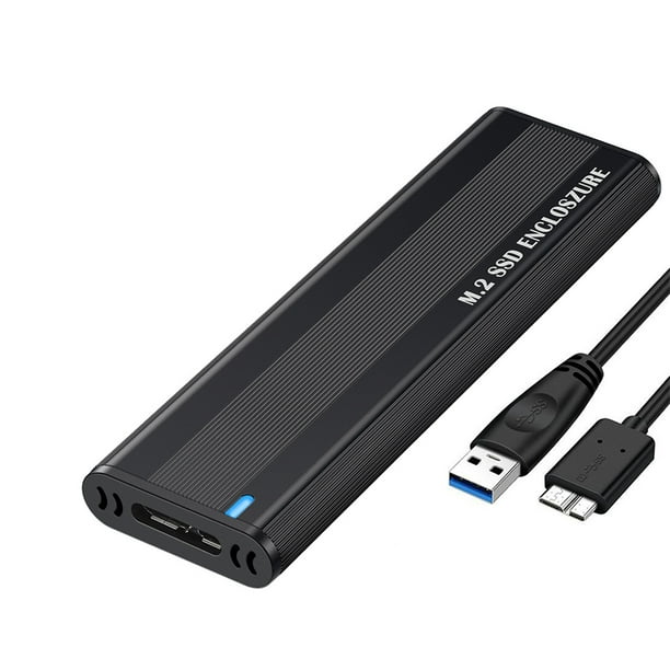 Matsuzay Caja de carcasa M2 SSD NVME SATA Protocolo dual Cartucho de disco duro Adaptador M.2 a USB Cajas de disco NGFF Herramienta Cables de computadora SATA de 5 Gbps