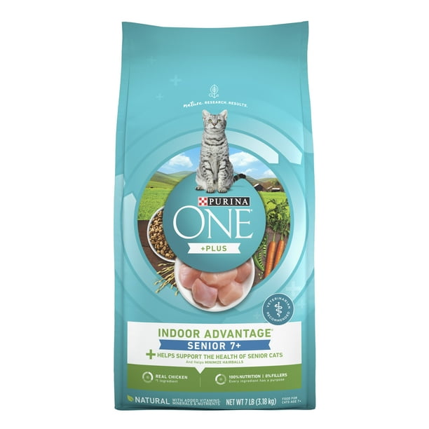 Purina One +Plus Hairball Formula Chicken Dry Cat Food, 16 lb Bag