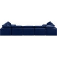 thumbnail image 3 of Meridian Furniture Indulge 234" Velvet U-Shaped Modular Sectional in Navy, 3 of 9
