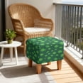thumbnail image 4 of SCRAWLGOD St. Patrick's Day Shamrock Print Green Footstool Cover, Square Ottoman Cover Footrest Sofa Slipcovers Stool Covers Soft Footstool Covers Slipcovers with Anti-Slip Band, 4 of 7