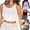 Black, variant on CHUMUD Womens Trendy Crop Tank Tops Sleeveless Crew Neck Ribbed Knit Top Side Drawstring Summer Going Out