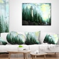 thumbnail image 4 of Designart Landscape with River and Trees - Modern Painting Throw Pillow - 12x20, 4 of 5