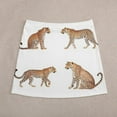 thumbnail image 5 of Four Leopards Graceful Poses White Women's High Waist Skirt Stretchy Casual Mini Skirt, 5 of 8
