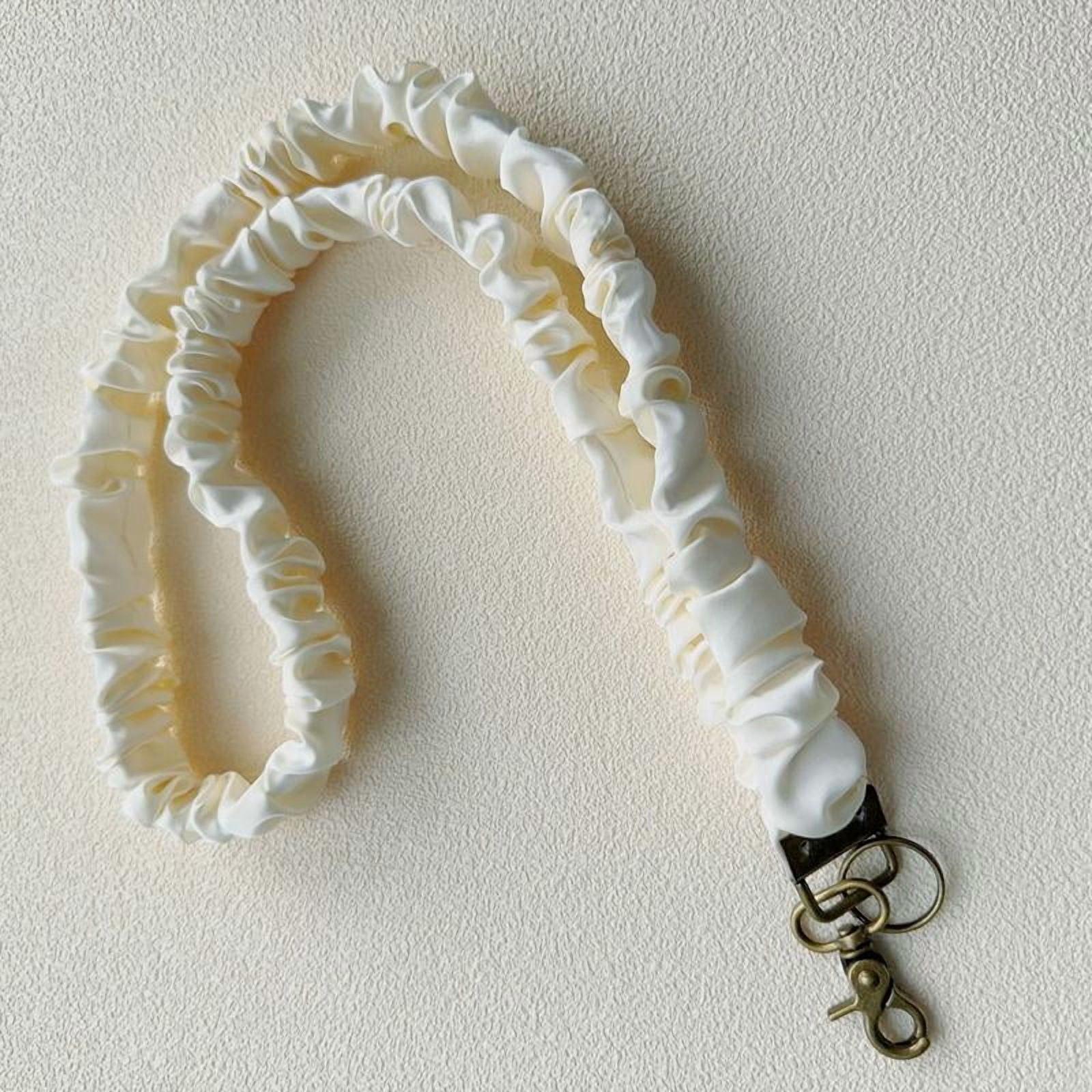 Stretchy Scrunchie Lanyard for ID Badges – Cute Neck Lanyard for Keys | Retractable Keychain Holder for Women