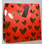 Way To Celebrate Gold Hearts Large Gift Bag
