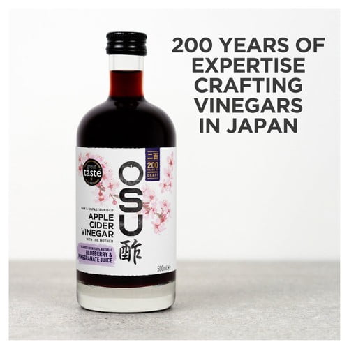 OSU Apple Cider Vinegar Blueberry & Pomegranate 500ml, British Import (Pack of 2)