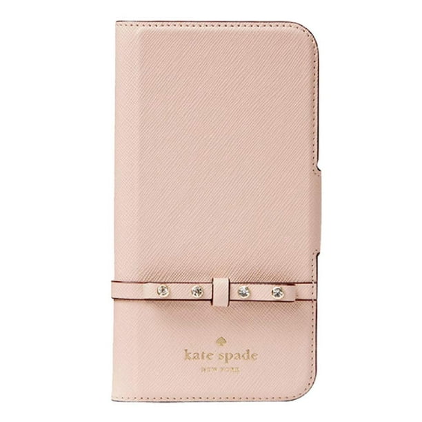 Kate Spade York Jeweled Bow Leather Wrap Folio iPhone 8 Plus/iPhone 7 Plus  Case, Pink 