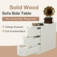 thumbnail image 6 of Tribesigns 3-Drawer Wooden End Table, Modern Sofa Side Table, Narrow Chair Side Table Nightstand for Living Room, Bedroom, No Assembly Required, White(Set of 2), 6 of 7