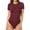 Short Sleeve-Burgundy, variant on Crew Neck Short Sleeve Bodysuit for Women Fitted Basic Womens Summer Tops,Size S-XXL