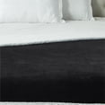 thumbnail image 5 of Cozy Tyme Lorraine Flannel Reversible Sherpa Throw - Super Soft Solid Color 50"x 60" Black, 5 of 10
