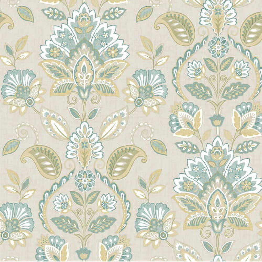 Chesapeake Rayleigh Blue Floral Damask Wallpaper