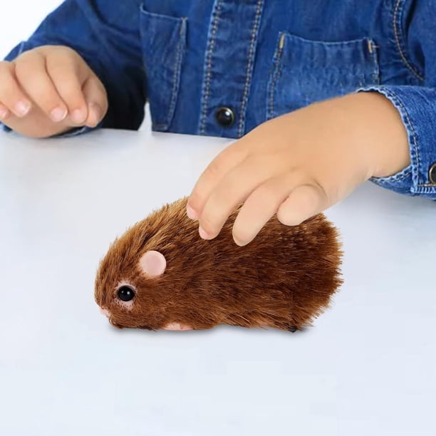 Juguete de hámster de silicona para niños, juguete de rata de simulación, juguete sensorial encantador, muñeca de animal linda, juguete hecho a mano marrón