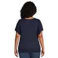 thumbnail image 4 of Terra & Sky Women's Plus Size Ruffle Sleeve Tee, 2-Pack, 4 of 5
